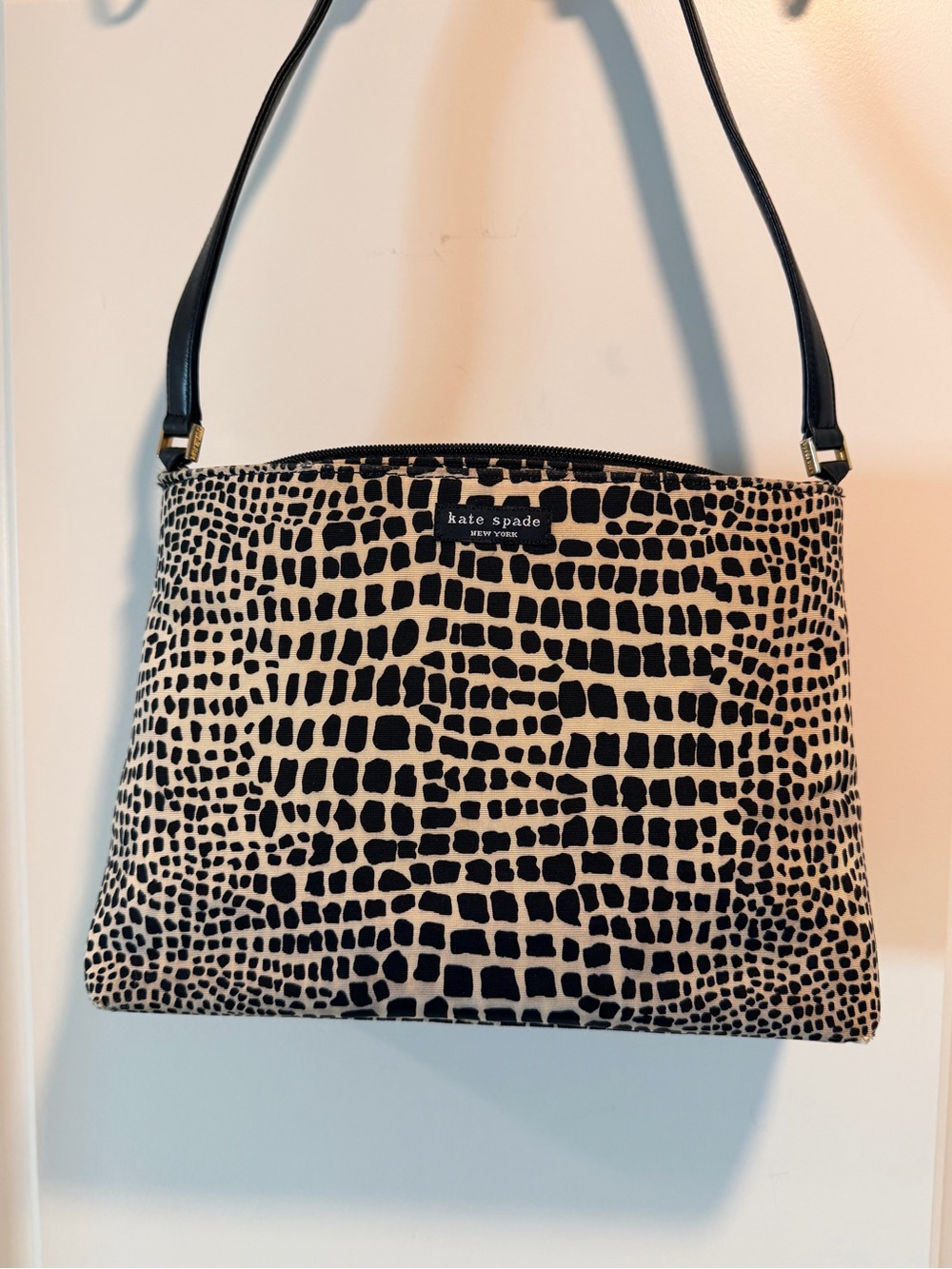 Vintage Y2K Kate Spade New York "Safari Lizard Faille" baguette shoulder bag